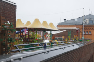 Begrünte Dachterrasee der Kita Nordhauser Straße